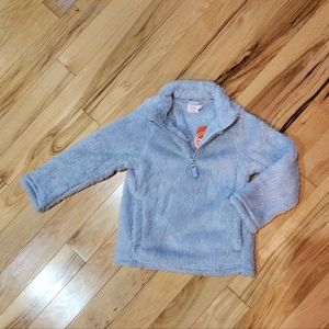 NWT Girls' Quarter Zip Jacket Gray Pullover w/ Front Pockets Size XS (4/5)